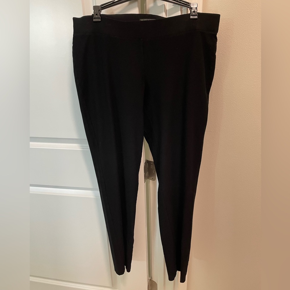 Eileen Fisher Black Pull On Elastic Waist Knit Pants